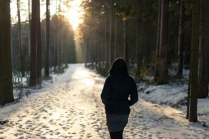 woman on winter walk