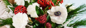 winter bouquet in the hands of a bride