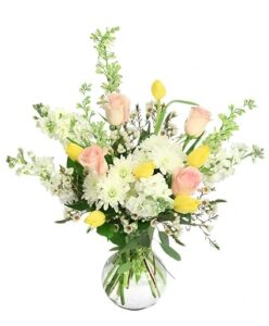 pastel meadow vase arrangement